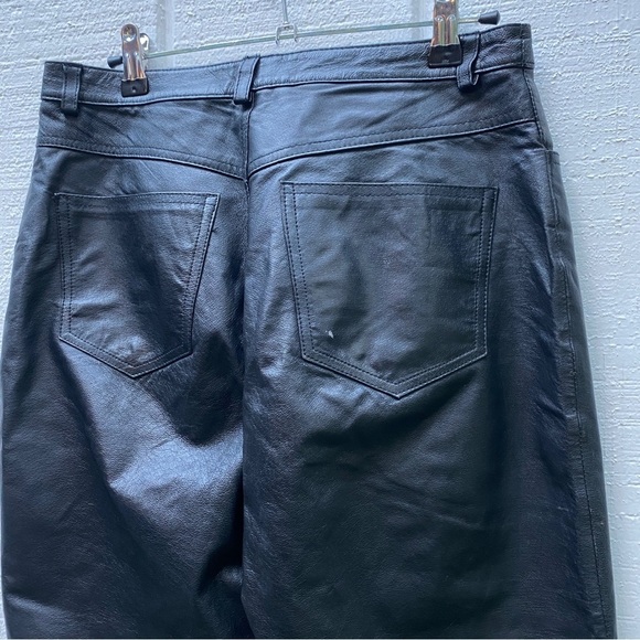 Vintage Babatelle Black Leather High Waist Pants Size 8 - Picture 7 of 13